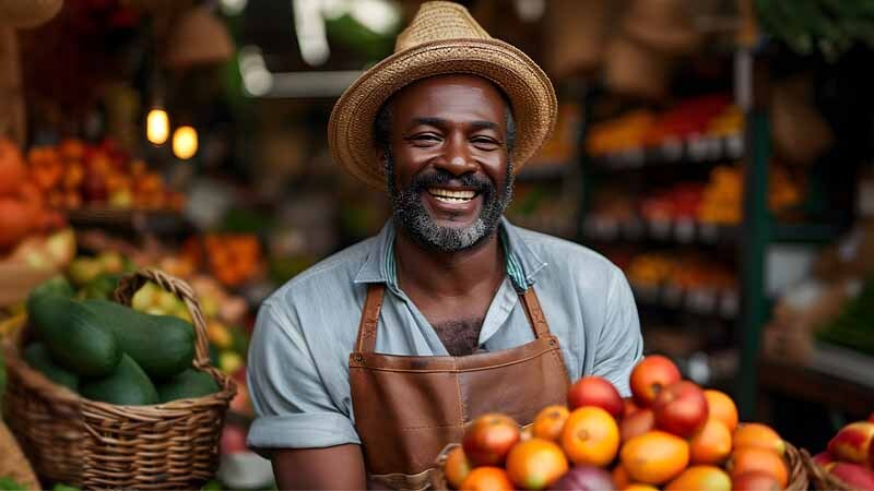 man in market